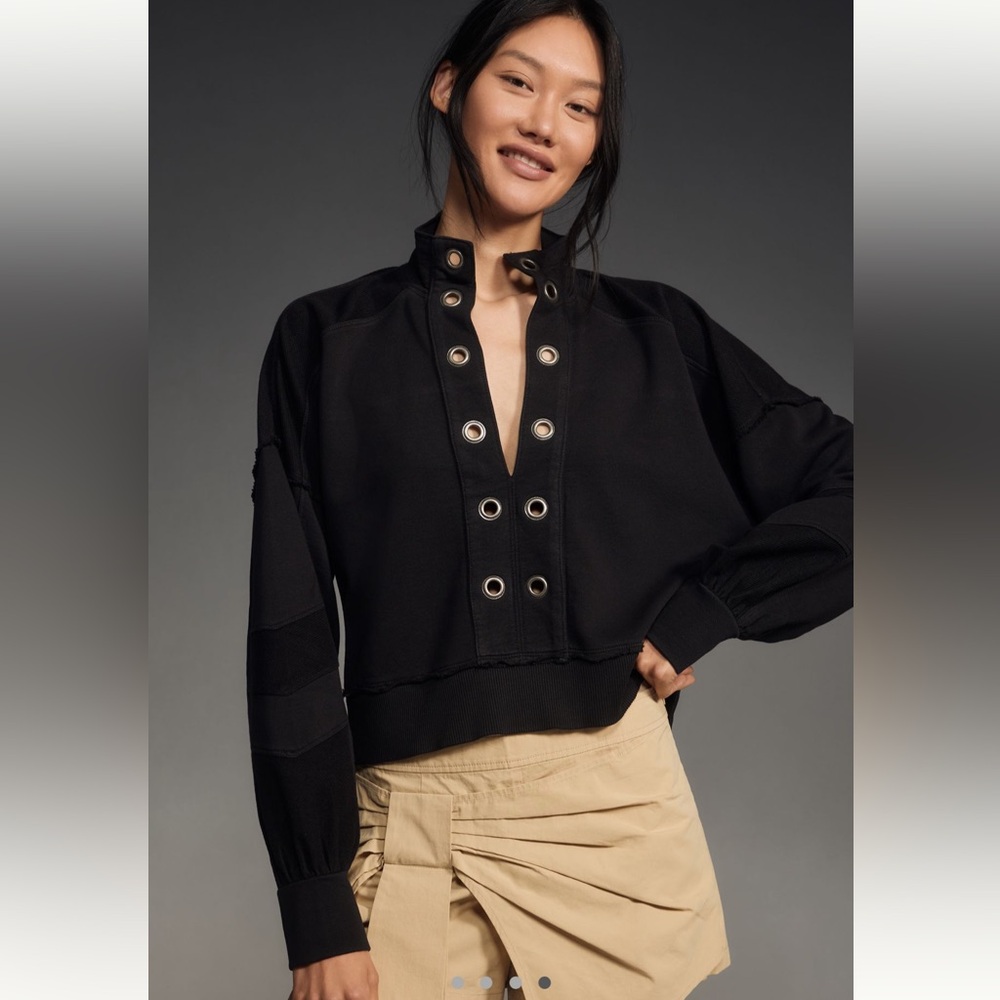 Pilcro The Kamrie Pierced Popover Top